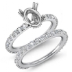 1.5Ct Diamond Engagement Half Eternity Ring Oval Bridal Settings 18k White Gold - javda.com 