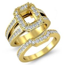 Diamond Engagement Split Shank Ring Radiant Bridal Setting 18k Gold Yellow (2Ct. tw.)