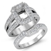 2Ct Diamond Engagement Split Shank Ring Radiant Bridal Setting Platinum 950 - javda.com 