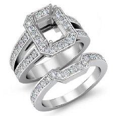 2Ct Diamond Engagement Split Shank Ring Radiant Bridal Setting 14K White Gold