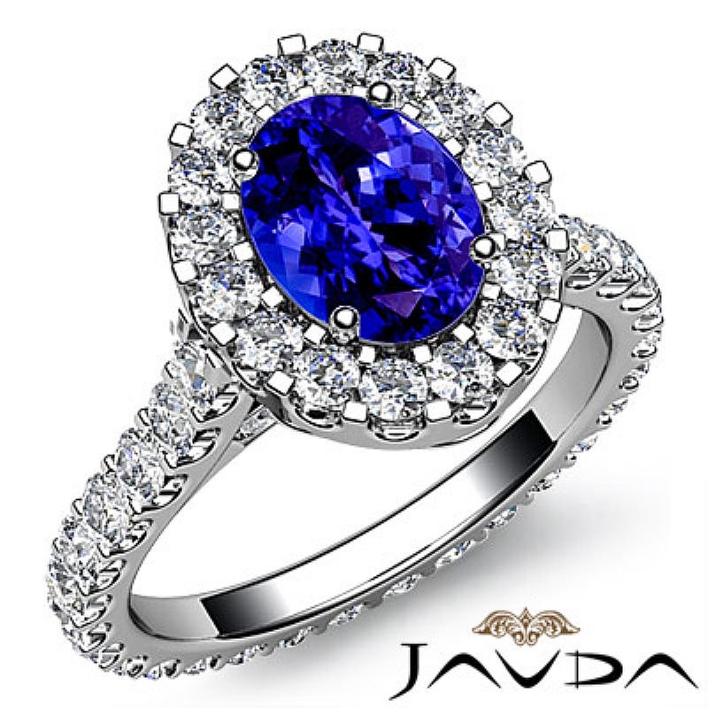 Flower Petal Basket Eternity Oval diamond engagement Ring in 14k Gold White