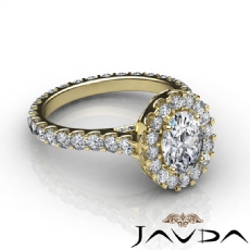 Flower Petal Basket Eternity diamond Ring 14k Gold Yellow