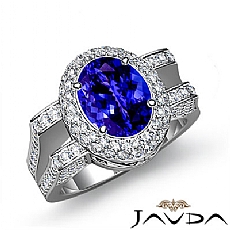 Vintage Duet Halo Sidestone diamond Ring 18k Gold White