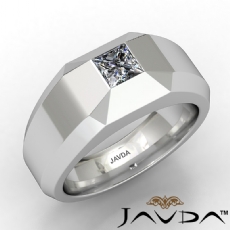 0.50CT Princess Diamond Mens Wedding Band Ring White Gold
