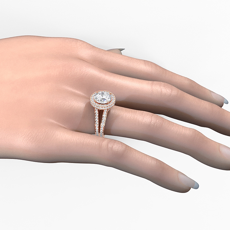  diamond Ring 14k Rose Gold