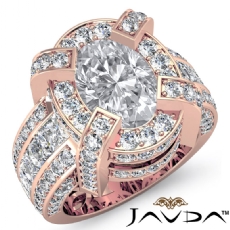 Celebrity Style Triple Band diamond Ring 14k Rose Gold