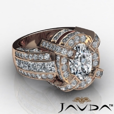 Celebrity Style Triple Band diamond Ring 14k Rose Gold