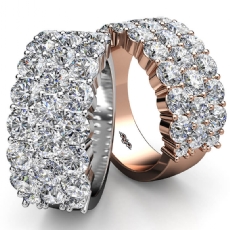 Three Row Round Diamond Wedding Band For Women 14k Rose Gold  (2.82Ct. tw.)