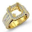 Trio Halo Diamond Engagement Princess Semi Mount Ring 18k Yellow Gold 1.5Ct - javda.com 