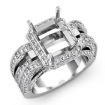 2.8Ct Diamond Engagement Ring 14k White Gold Radiant Semi Mount Halo - javda.com 