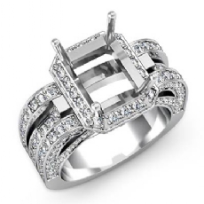 1.7Ctw Diamond Engagement Ring 14k White Gold Radiant Semi Mount Halo