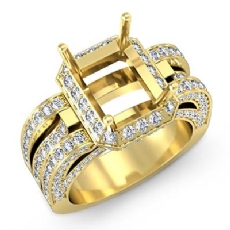 Diamond Engagement Ring 14k Gold Yellow Radiant Semi Mount Halo (1.7Ct. tw.)