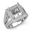 1Ct Diamond Engagement Halo Setting Ring Princess Semi Mount  18k White Gold - javda.com 