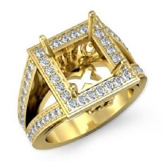 Diamond Engagement Halo Setting Ring Princess Semi Mount  18k Gold Yellow (1Ct. tw.)