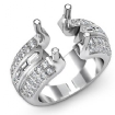 1.15Ct Round Baguette Diamond Engagement Setting Ring 14k White Gold Semi Mount - javda.com 