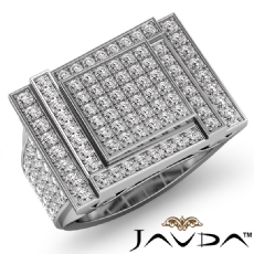 Luxurious Hip Hop Style Heavy Mens Diamond Ring Filigree 14k White Gold 2.12Ct