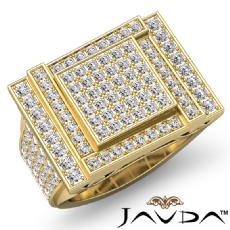 Luxurious Hip Hop Style Heavy Mens Diamond Ring Filigree 18k Gold Yellow  (2.12Ct. tw.)