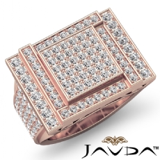 Luxurious Hip Hop Style Heavy Mens Diamond Ring Filigree 18k Rose Gold  (2.12Ct. tw.)