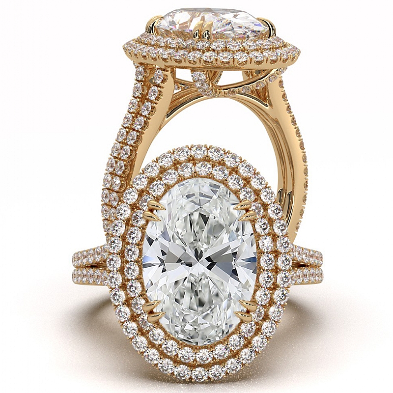  Oval diamond  Ring in 14k Gold Yellow