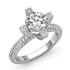 Classic Sidestone Eternity diamond Ring 14k Gold White