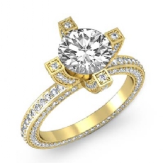 Classic Sidestone Eternity diamond Ring 18k Gold Yellow