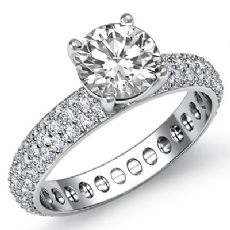 Classic Eternity Sidestone diamond Ring 14k Gold White