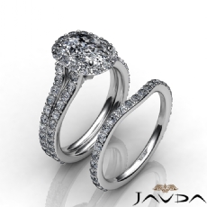 Halo Pave Wedding Set diamond  Platinum 950