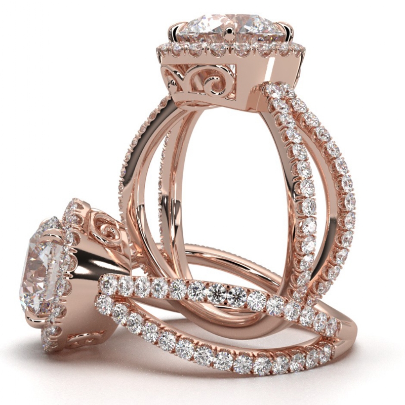  diamond  14k Rose Gold
