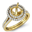 1.55Ct Round Shape Diamond Engagement Ring SemiMount Halo Setting Gold Y18k