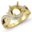 1Ct Diamond Antique Engagement Ring 18k Yellow Gold Round Semi Mount Halo Setting - javda.com 