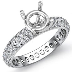 1.5 Ctw Diamond Engagement Ring Classic Round Semi Mount 14K W Gold