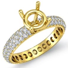 Diamond Engagement Ring Classic Round Semi Mount 18k Gold Yellow (1.5Ct. tw.)