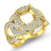 1.8Ct Diamond Engagement Ring Halo Setting 18k Yellow Gold Cushion Semi Mount - javda.com 
