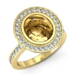 1.25Ct Diamond Engagement Ring Oval Shape Semi Mount Halo Setting 14k Yellow Gold - javda.com 