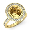 1.25Ct Diamond Engagement Ring Oval Shape Semi Mount Halo Setting 18k Yellow Gold - javda.com 