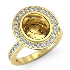 Diamond Engagement Ring Oval Shape Semi Mount Halo Setting 14k Gold Yellow (1.25Ct. tw.)