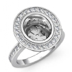 1.25Ct Diamond Engagement Ring Oval Shape Semi Mount Halo Setting 18k White Gold - javda.com 
