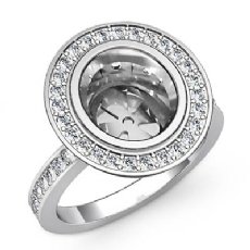 1.25Ct Diamond Engagement Ring Oval Shape Semi Mount Halo Setting 14k White Gold
