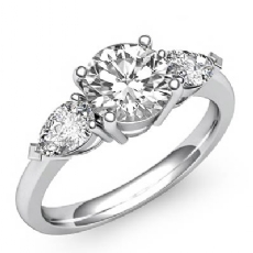 3 Stone Basket Style diamond Ring Platinum 950