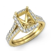1.2Ct Diamond Emerald Semi Mount Engagement Ring Halo Pave Setting 14k Yellow Gold - javda.com 
