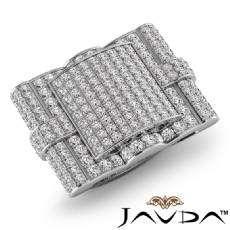 Hip Hop Style 3.50Ct Cluster Diamond Mens Ring Heart Filigree in 14K White Gold