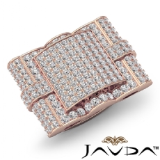 Hip Hop Style  Cluster Diamond Mens Ring Heart Filigree in 18k Rose Gold (3.5Ct. tw.)