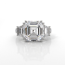 Asscher cut Lab Grown Diamond Engagement 3 Stone Ring IGI 14k White  Gold 8.7ctw