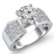 Sidestone Invisible Shank diamond Ring Platinum 950