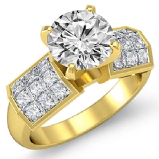 Invisible 4 Prong Setting diamond Ring 18k Gold Yellow