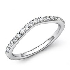 0.50Ct Pave Diamond Wedding Band Matching Set 14k White Gold