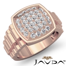 Rolex Style Hip Hop Mens Cluster Diamond Ring 18k Rose Gold Micro Pave  (1Ct. tw.)