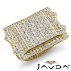 Wide Designer Cluster Hip Hop Style Mens Diamond Ring in 18k Gold Yellow  (1.81Ct. tw.)