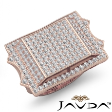 Wide Designer Cluster Hip Hop Style Mens Diamond Ring in 18k Rose Gold  (1.81Ct. tw.)