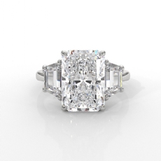 3 Stone Radiant Lab Grown Diamond Engagement Prong Set Ring IGI 14k Gold 5.51ctw